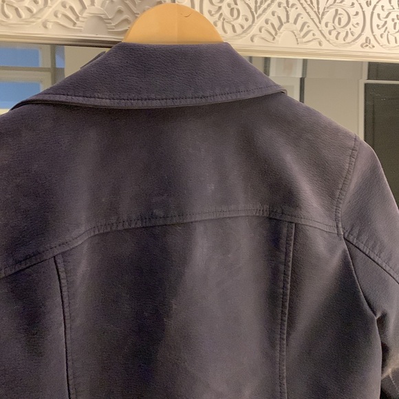 💙ANTHROPOLOGIE Faux Suede Blue Moto Jacket - Picture 12 of 14